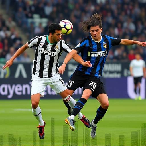 Azione di gioco durante la partita Juventus-Inter