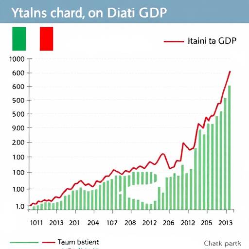 Grafico che mostra l'andamento del PIL italiano