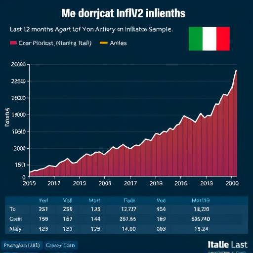 Grafico che mostra l'andamento dell'inflazione in Italia negli ultimi 12 mesi