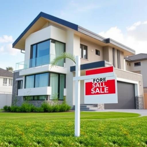 Immagine di una casa moderna con un cartello 'Vendesi'