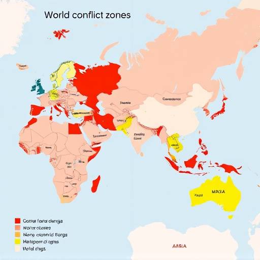Mappa del mondo che evidenzia le zone di conflitto e il loro impatto economico