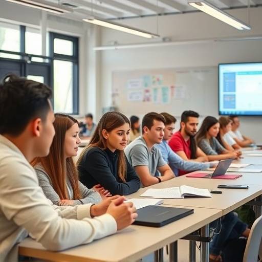 Studenti che partecipano a una lezione interattiva in una scuola superiore