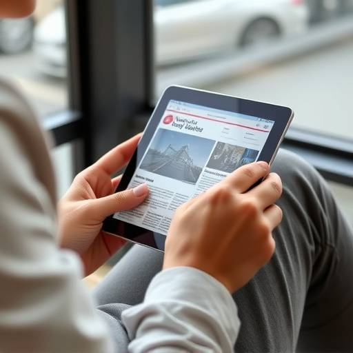 Un utente che legge le notizie sul suo tablet